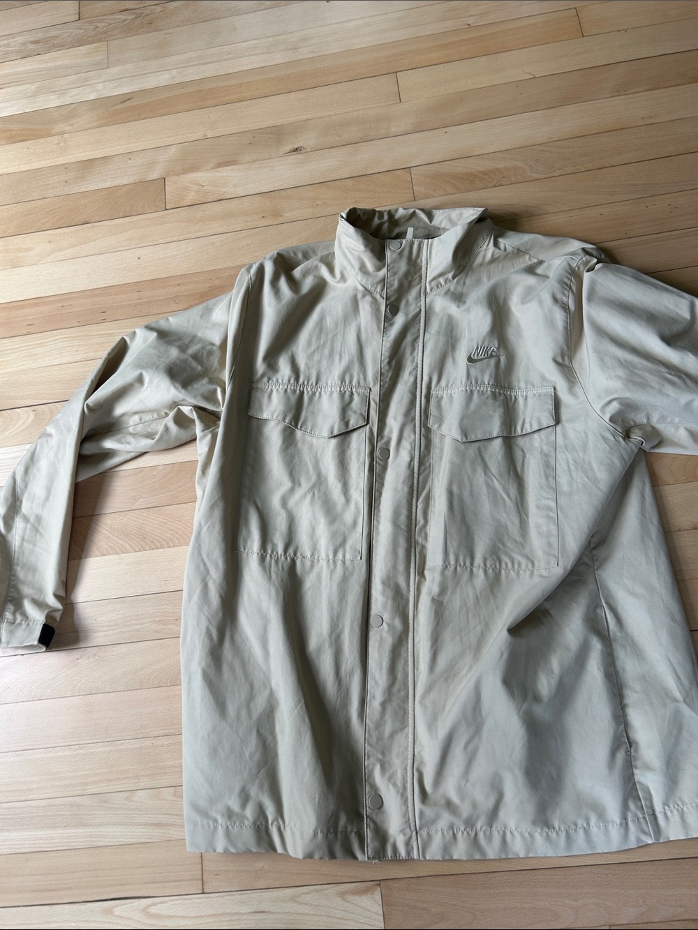Nike Light Beige Men's Shirt Jacket with Chest Pockets
